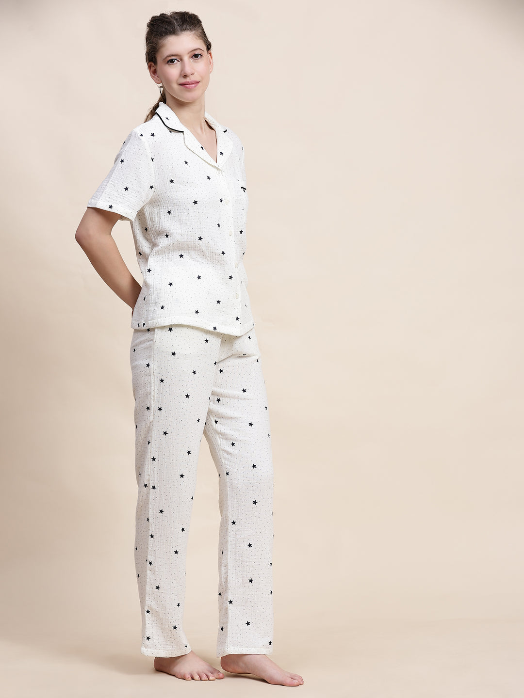 Nightwear Set - White Star Print