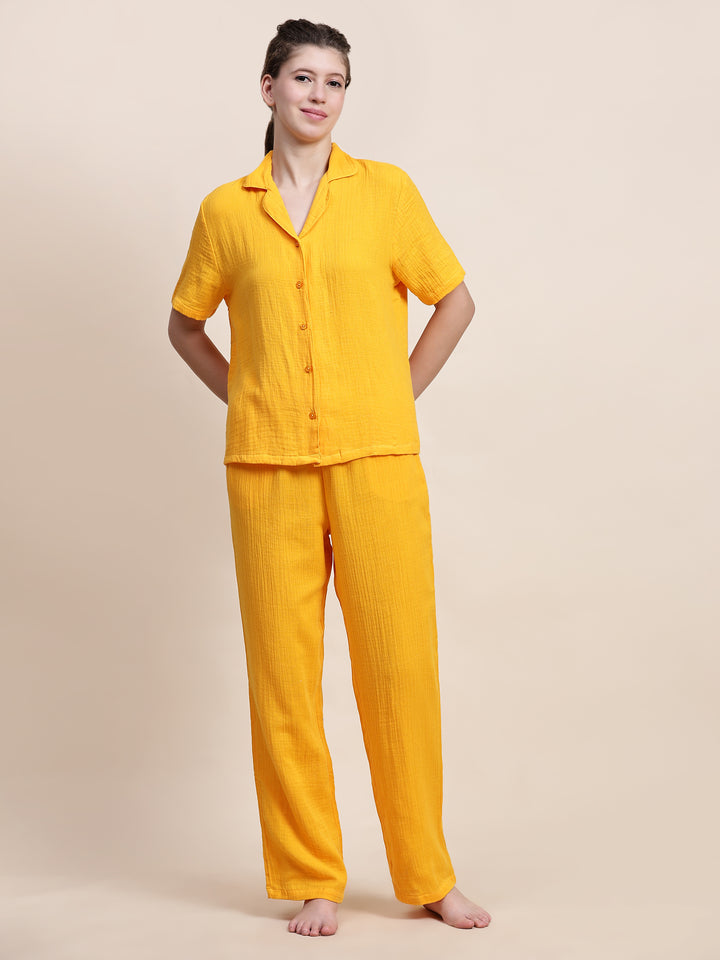 Nightwear Set - Yellow Solid color