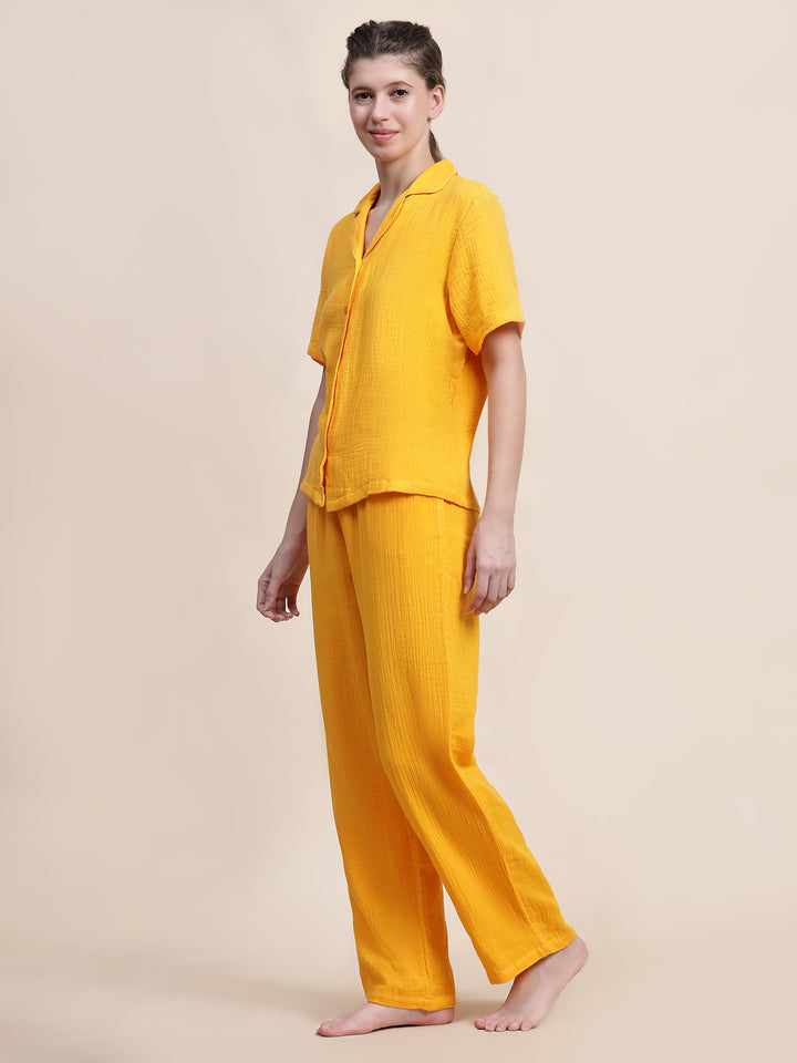 Nightwear Set - Yellow Solid color