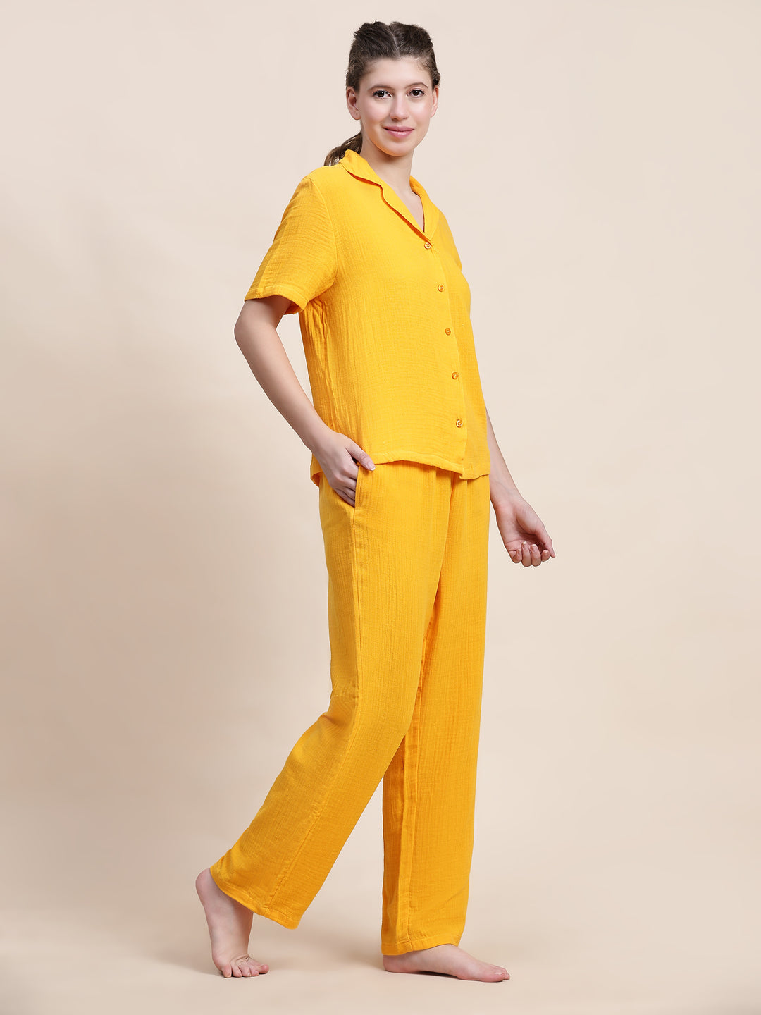 Nightwear Set - Yellow Solid color