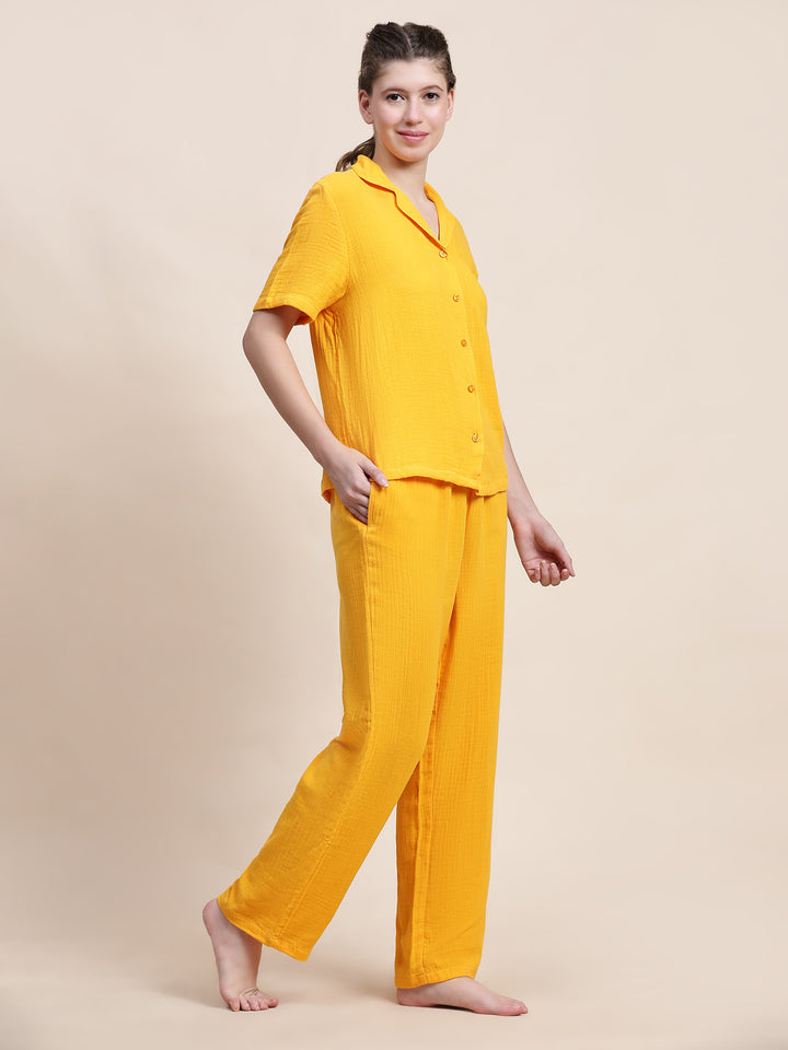 Nightwear Set - Yellow Solid color