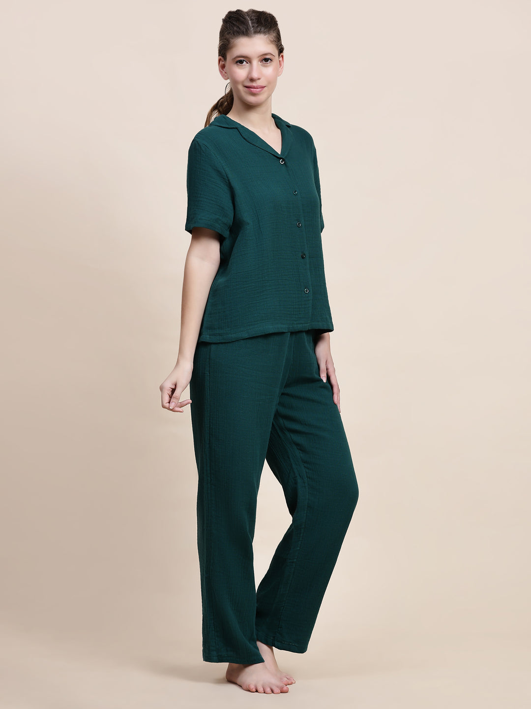 Nightwear Set - Green Solid