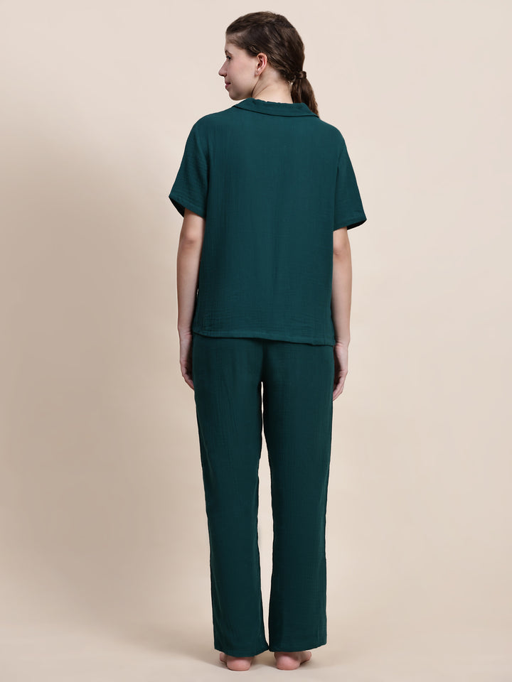 Nightwear Set - Green Solid