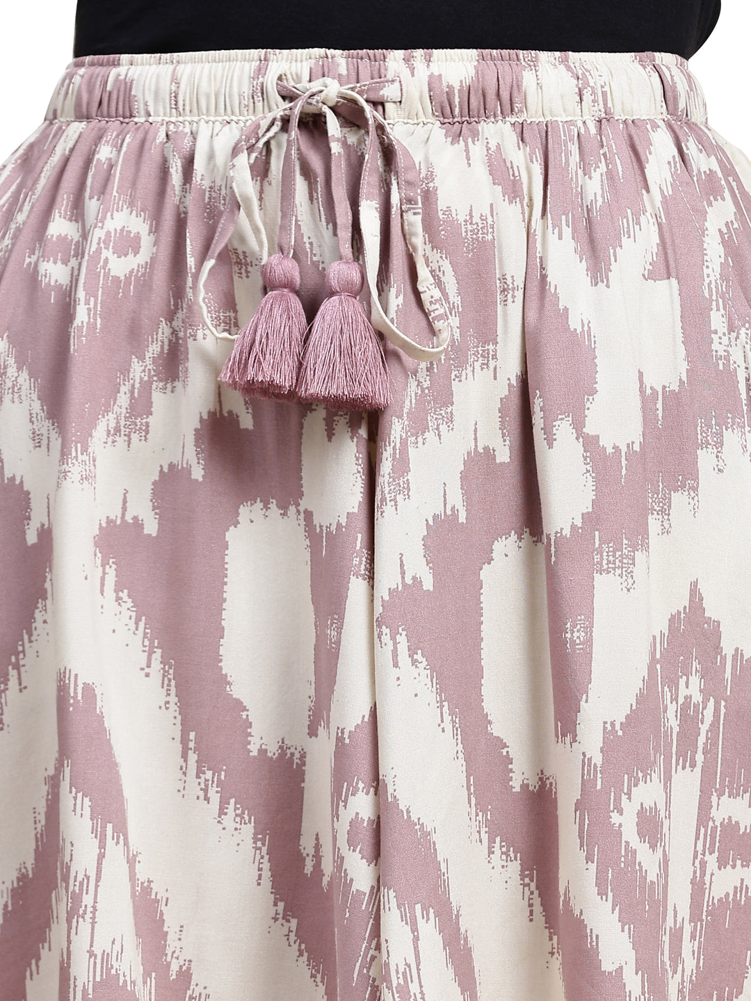 Viscose Culotte Shorts - Purple Printed