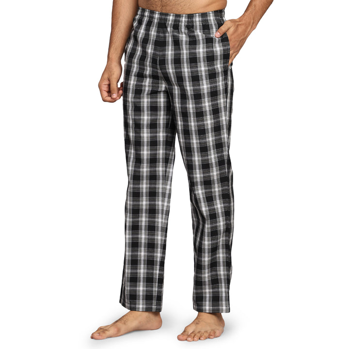 Cotton Nighwear for Men - Black Checks