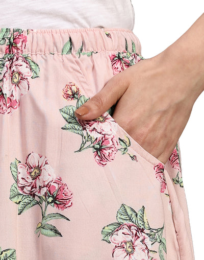 Culottes Shorts for Women-Pink Ivory