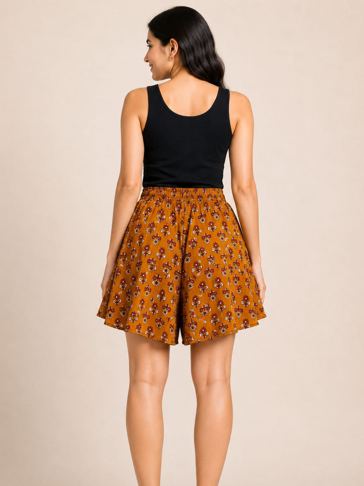 Viscose Culotte Shorts - Musted Yellow(S-XXL)