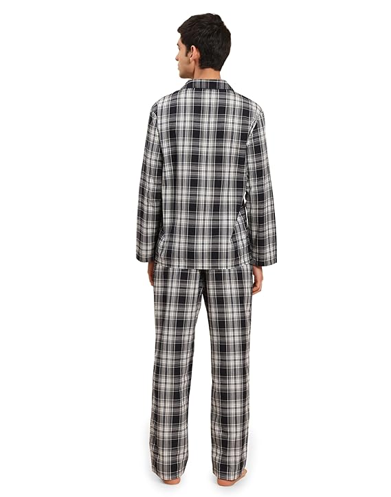 Cotton Nighwear for Men - Black Checks