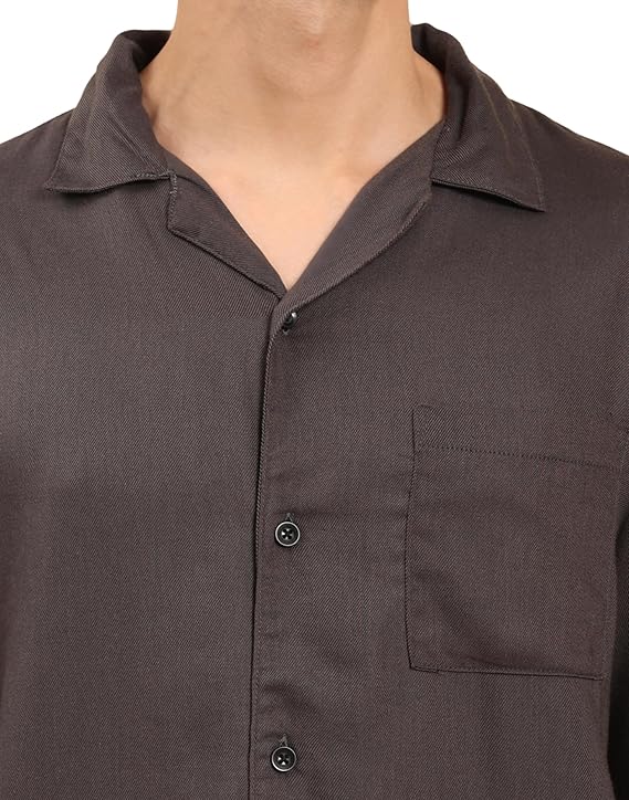 Cotton Nighwear for Men - Dark Grey Solid