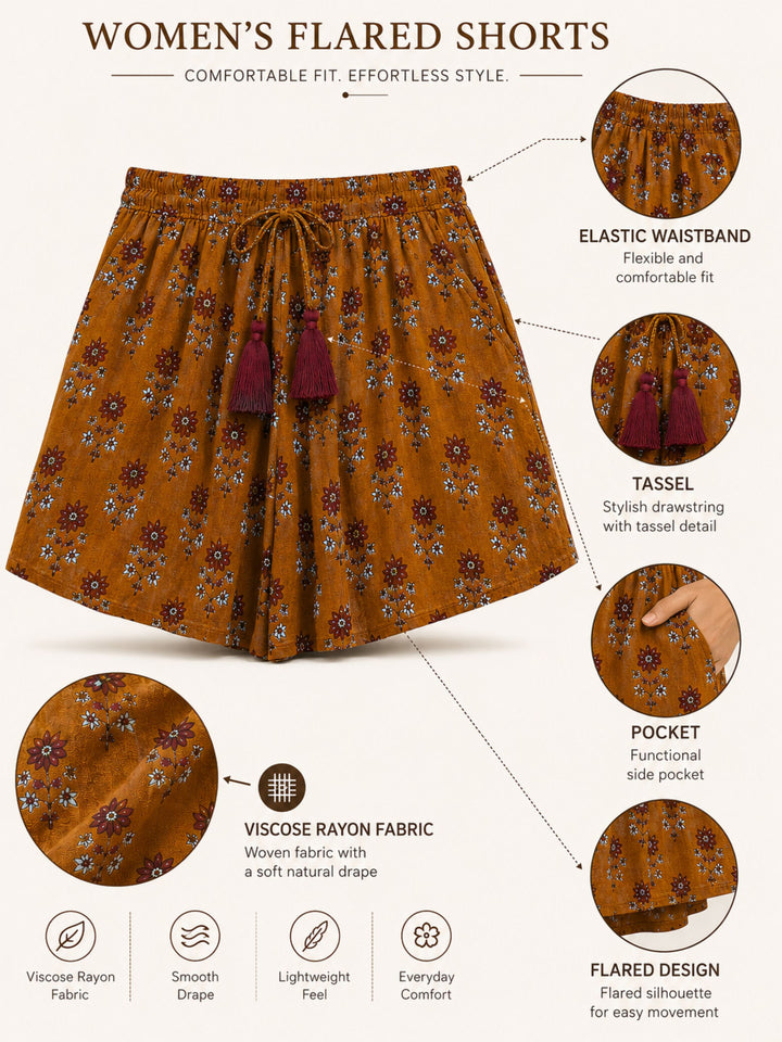 Viscose Culotte Shorts - Musted Yellow(S-XXL)