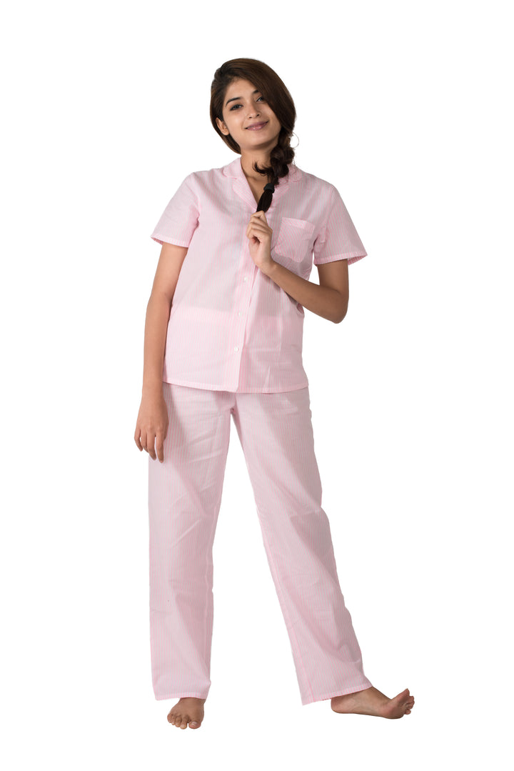 Nightwear Set -  Pink color Stripes