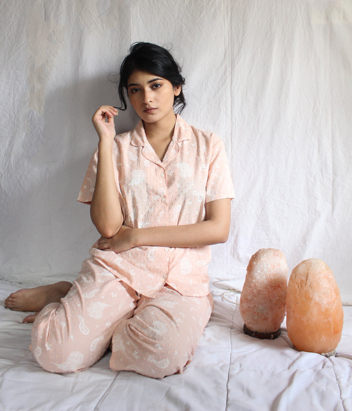Nightwear Set - Peach Paisley