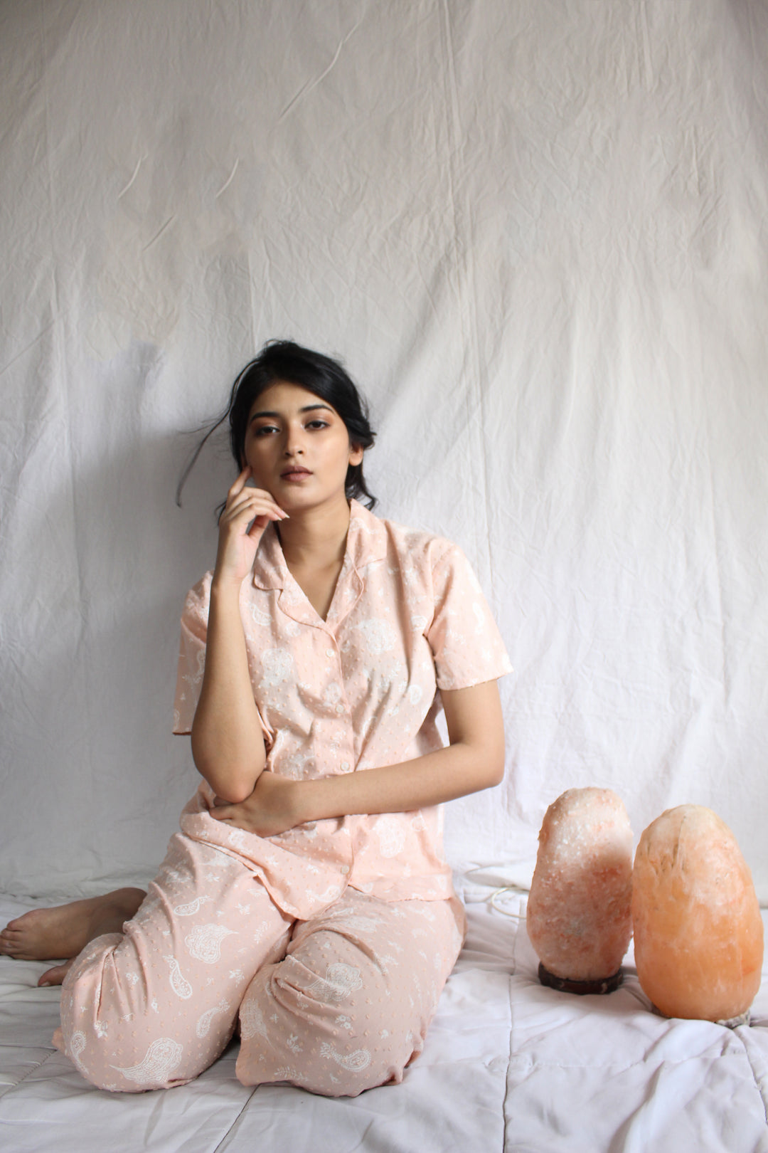 Nightwear Set - Peach Paisley