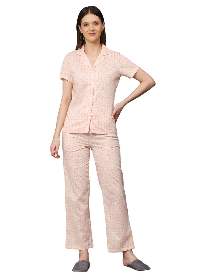 Nightwear Set - Orange Printed