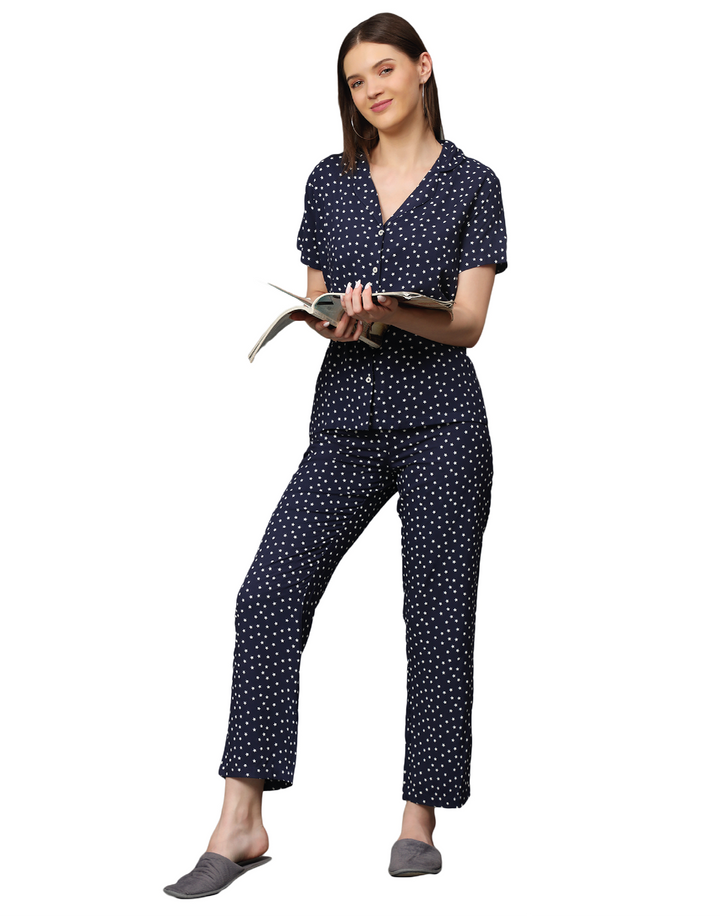 Nightwear Set - Navy Star Print