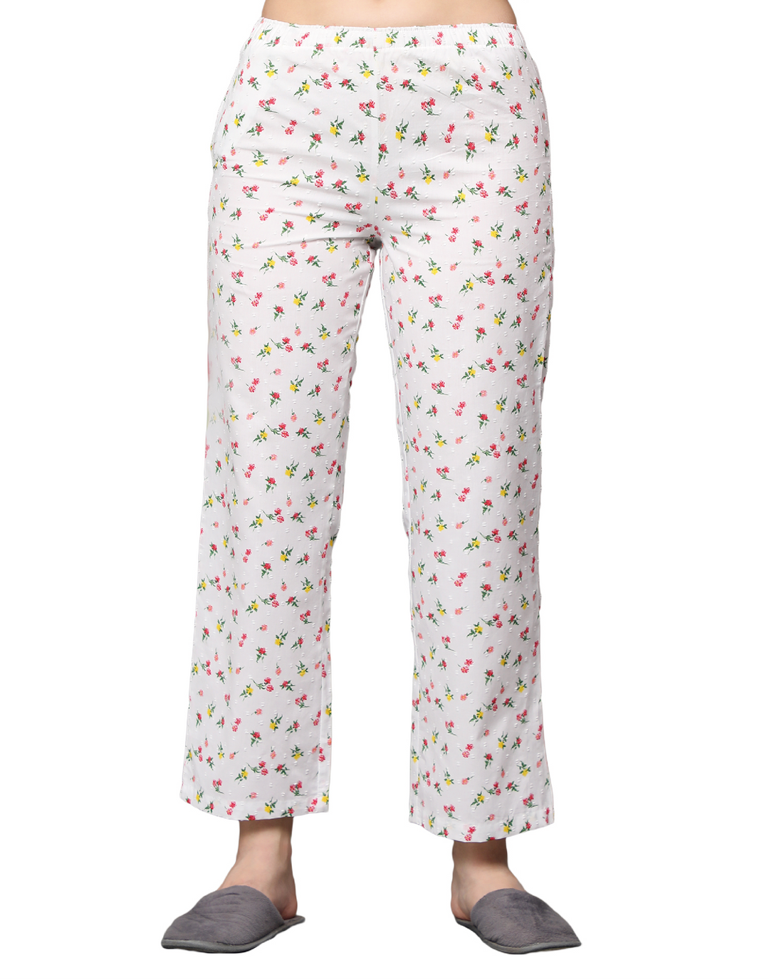 Nightwear Set - White Disty Floral Print