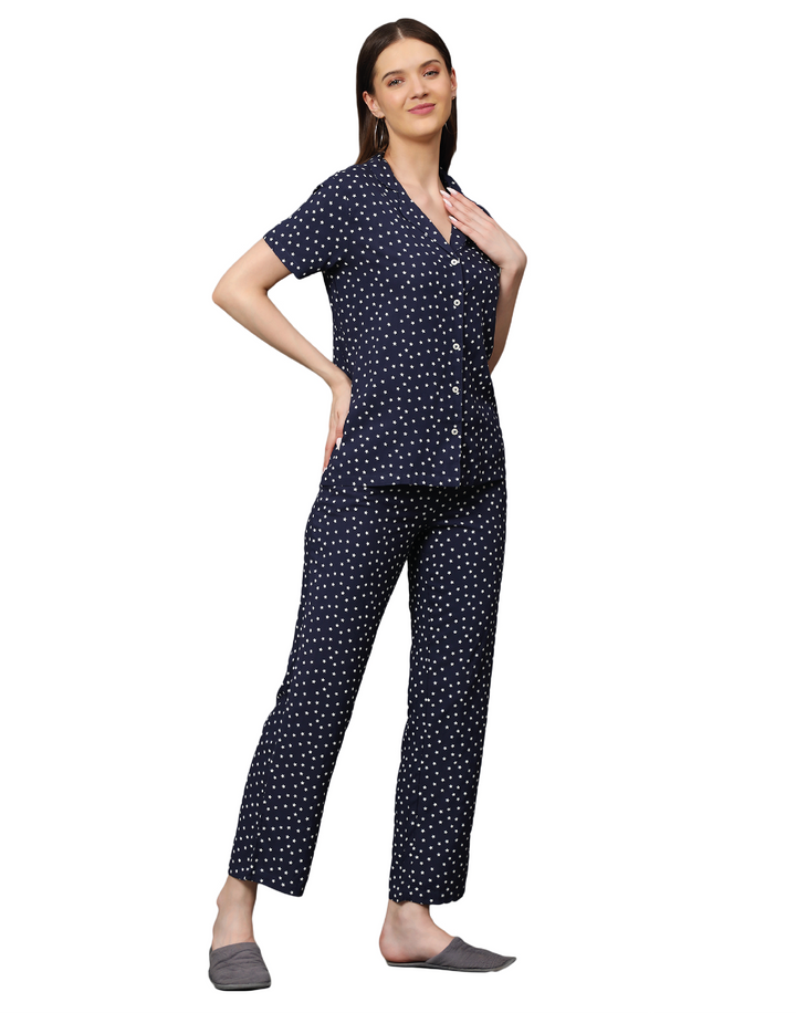 Nightwear Set - Navy Star Print