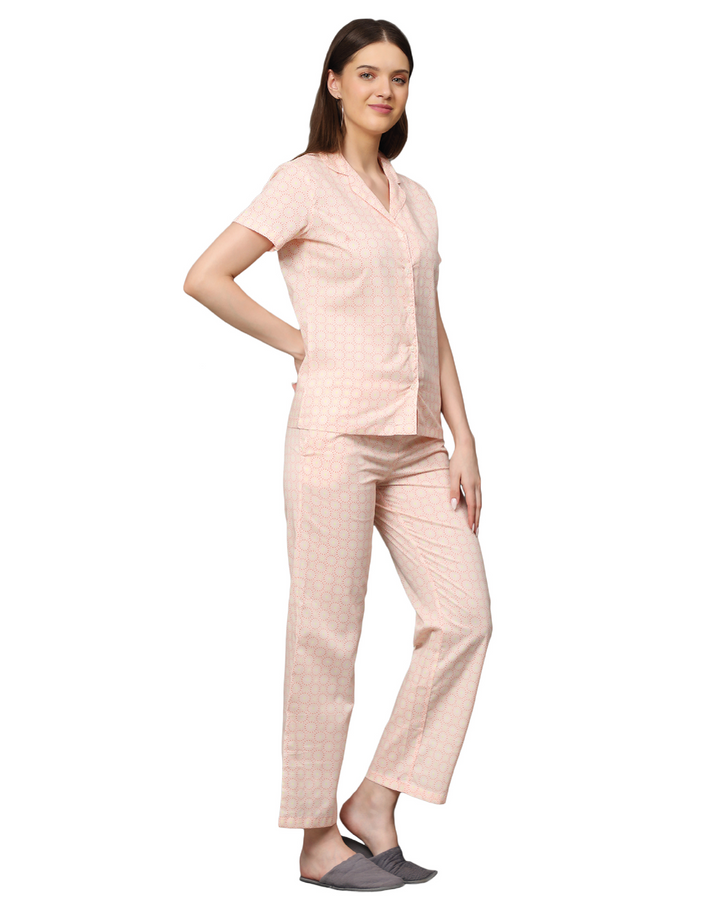 Nightwear Set - Orange Printed