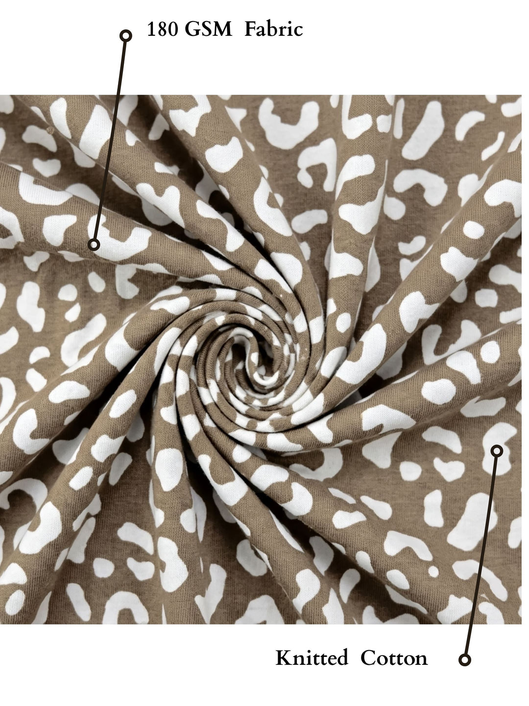 B STORIES Leopard Print Cotton Knit Throw Blanket | Soft, Breathable & Lightweight | All Season Couch, Bed & Sofa Throw | 81x59 Inches | 180 GSM | Brown