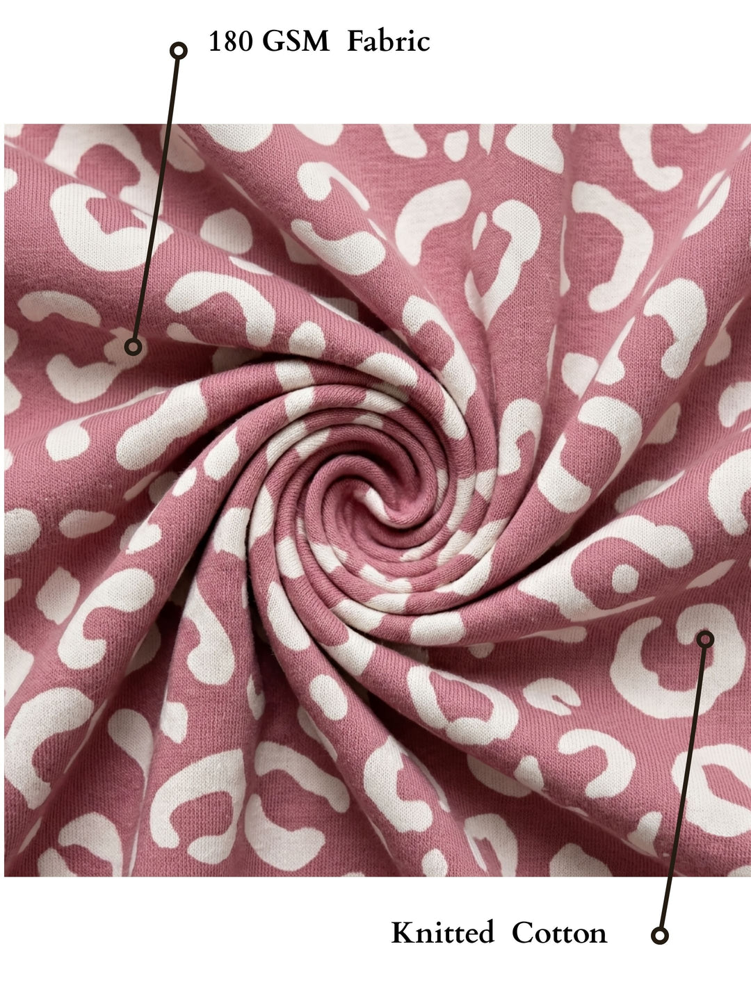 B STORIES Leopard Print Cotton Knit Throw Blanket | Soft, Breathable & Lightweight | All Season Couch, Bed & Sofa Throw | 81x59 Inches | 180 GSM | Pink
