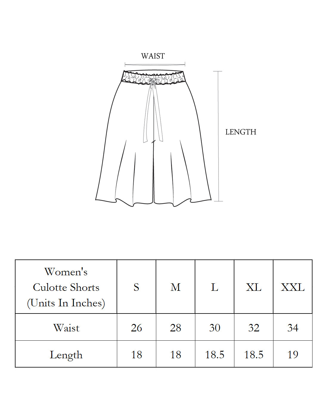 Culotte Shorts for Women-Black Solid