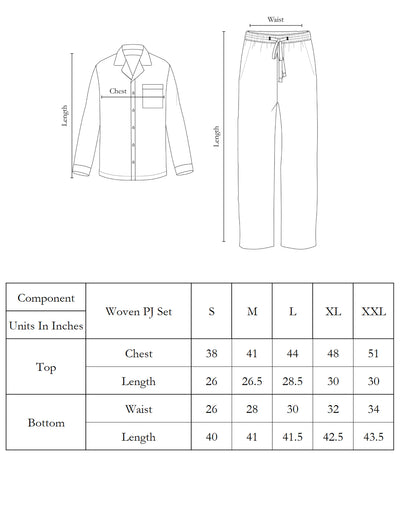 Pyjama Set for Men-Green Checks