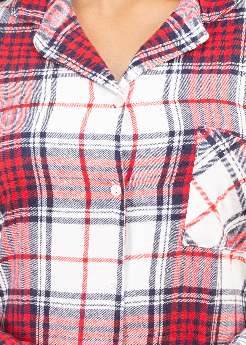 Nightwear Set - Red White Checks Traditional