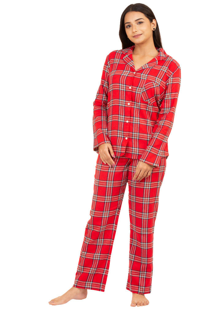 Nightwear Set - Red Checks Traditional