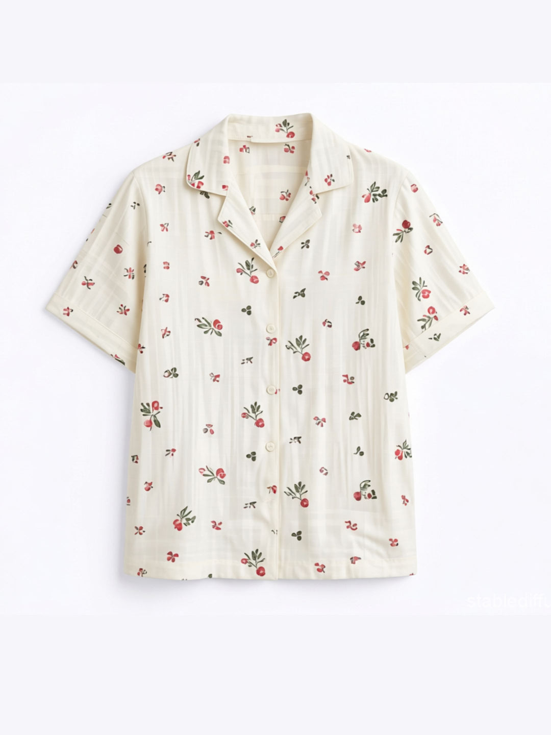 Half sleeve cotton top for women – button-down front from night suit set