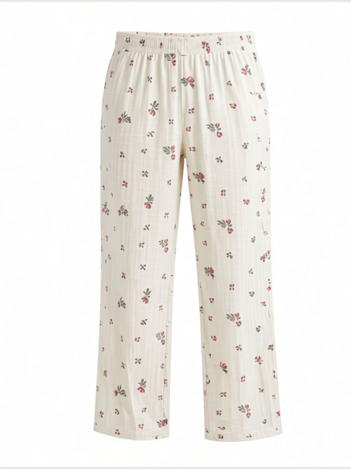 Women's cotton pajama pants with side pockets and elastic waistband – comfortable sleepwear