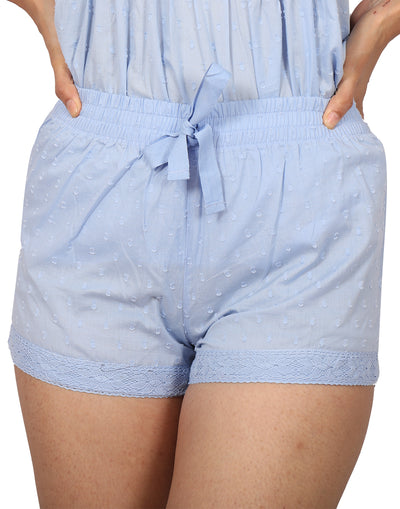 Lounge Shorts for Women-Powder Blue