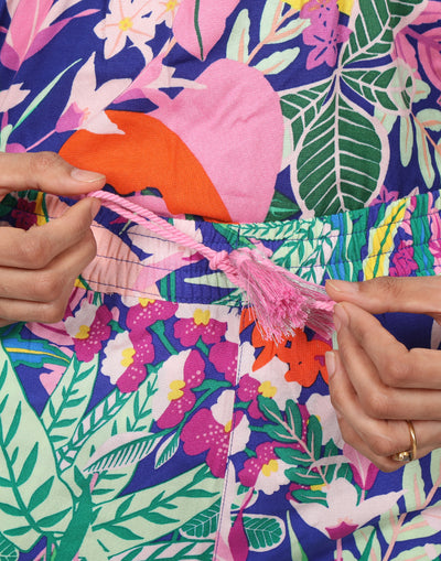 Capris Crop Pant for Women-Multicolor Rainforest