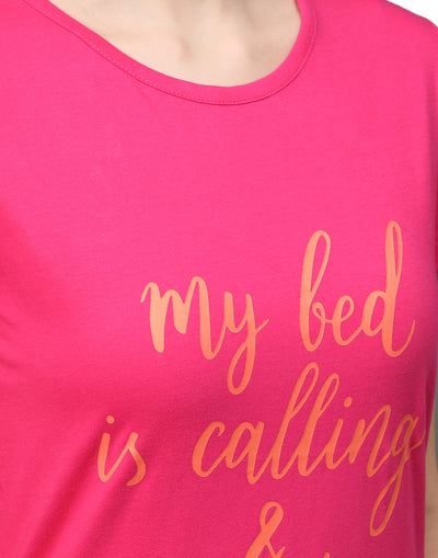Pyjama Set for Women-Pink Checked