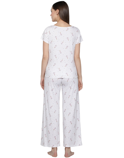 Pyjama Set for Women-Champagne Print