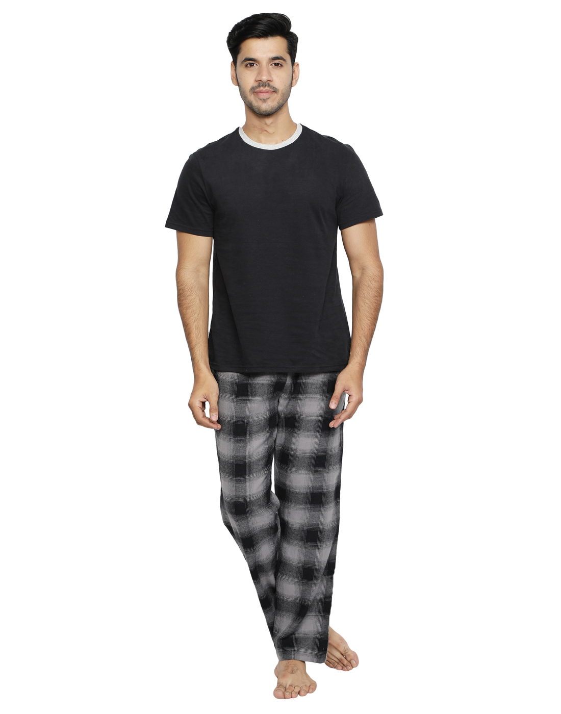 Pyjama Set for Men-Black Checks