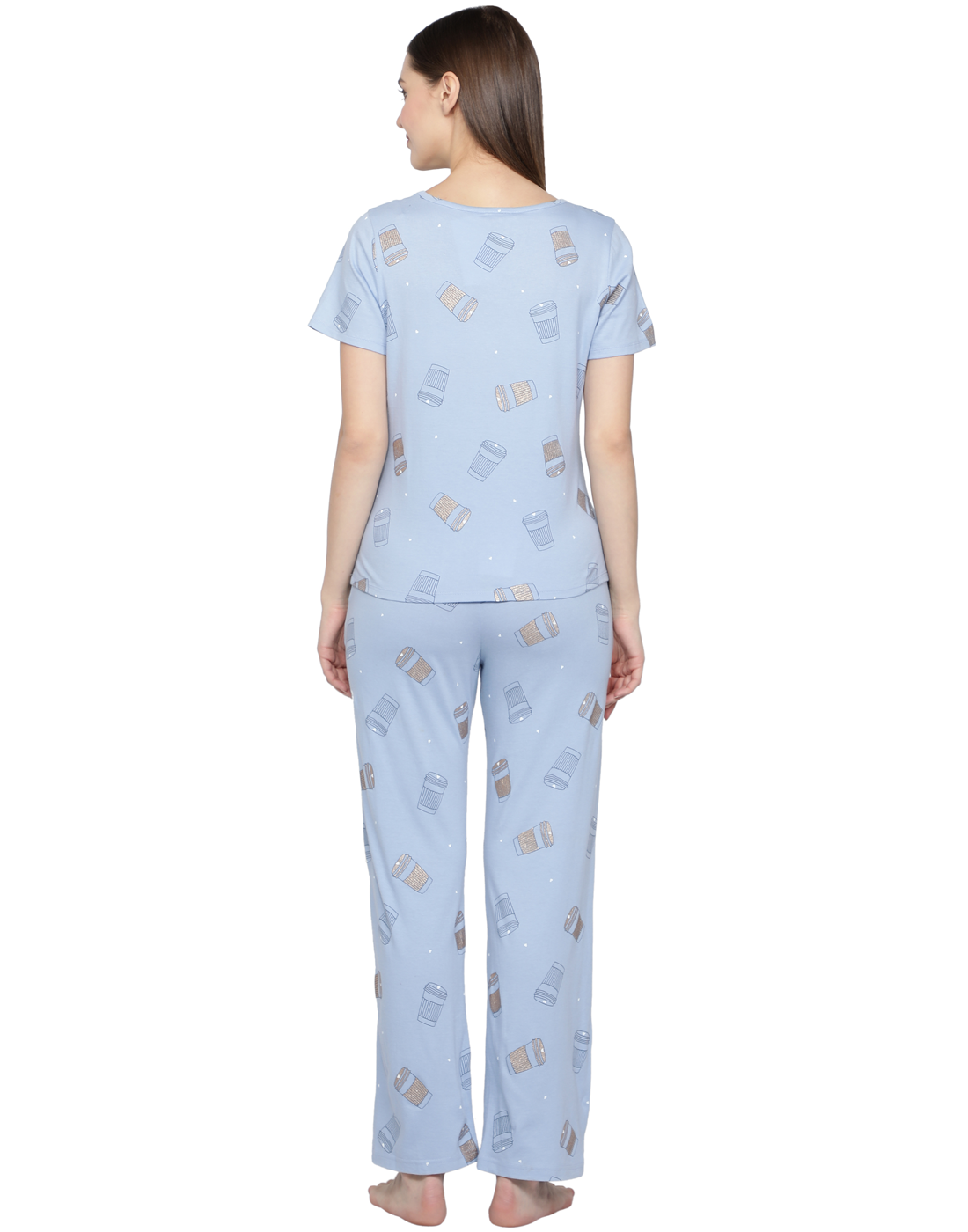 Pyjama Set for Women-Glitter Cup Print