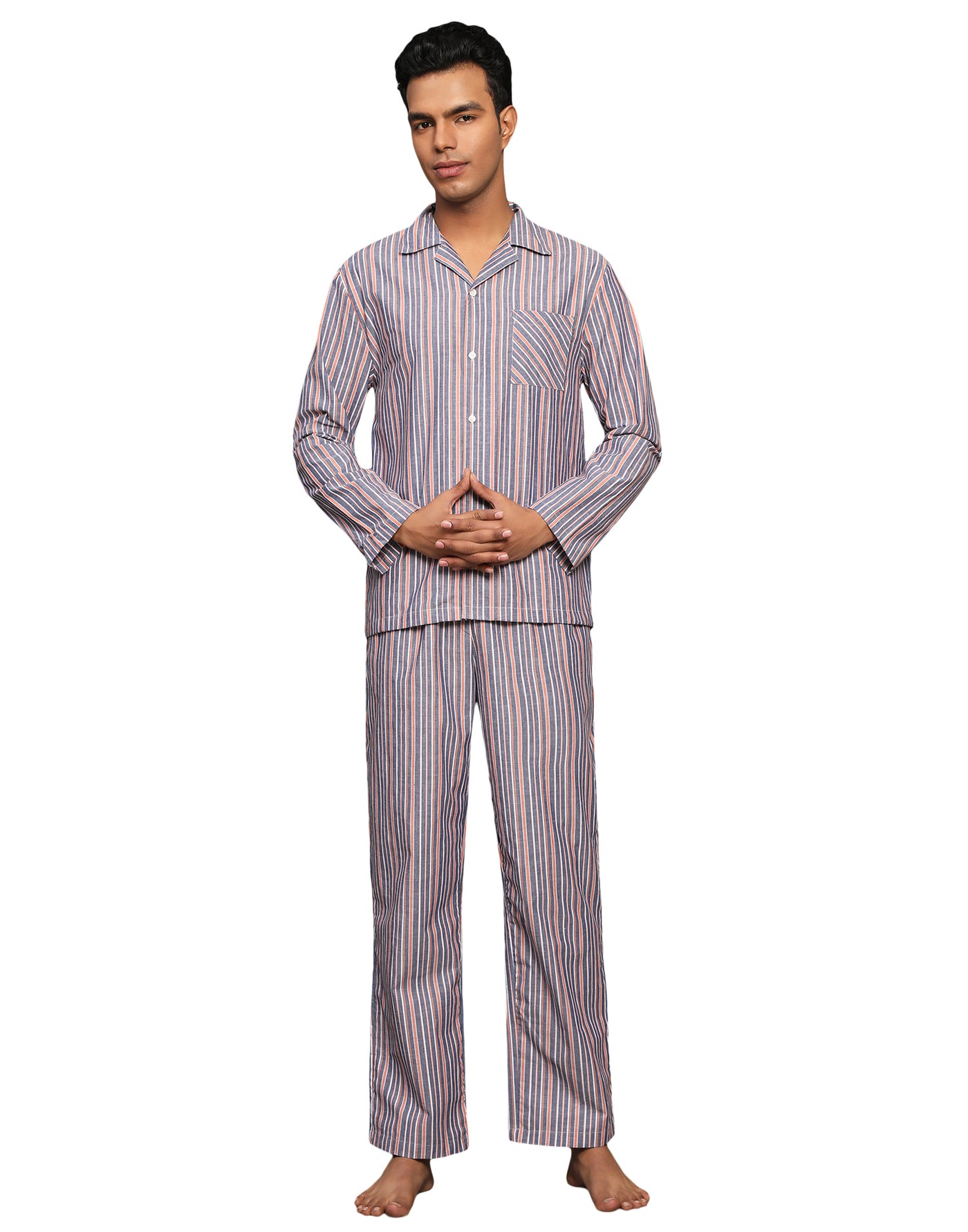Pyjama Set for Men-Tricolor Striped
