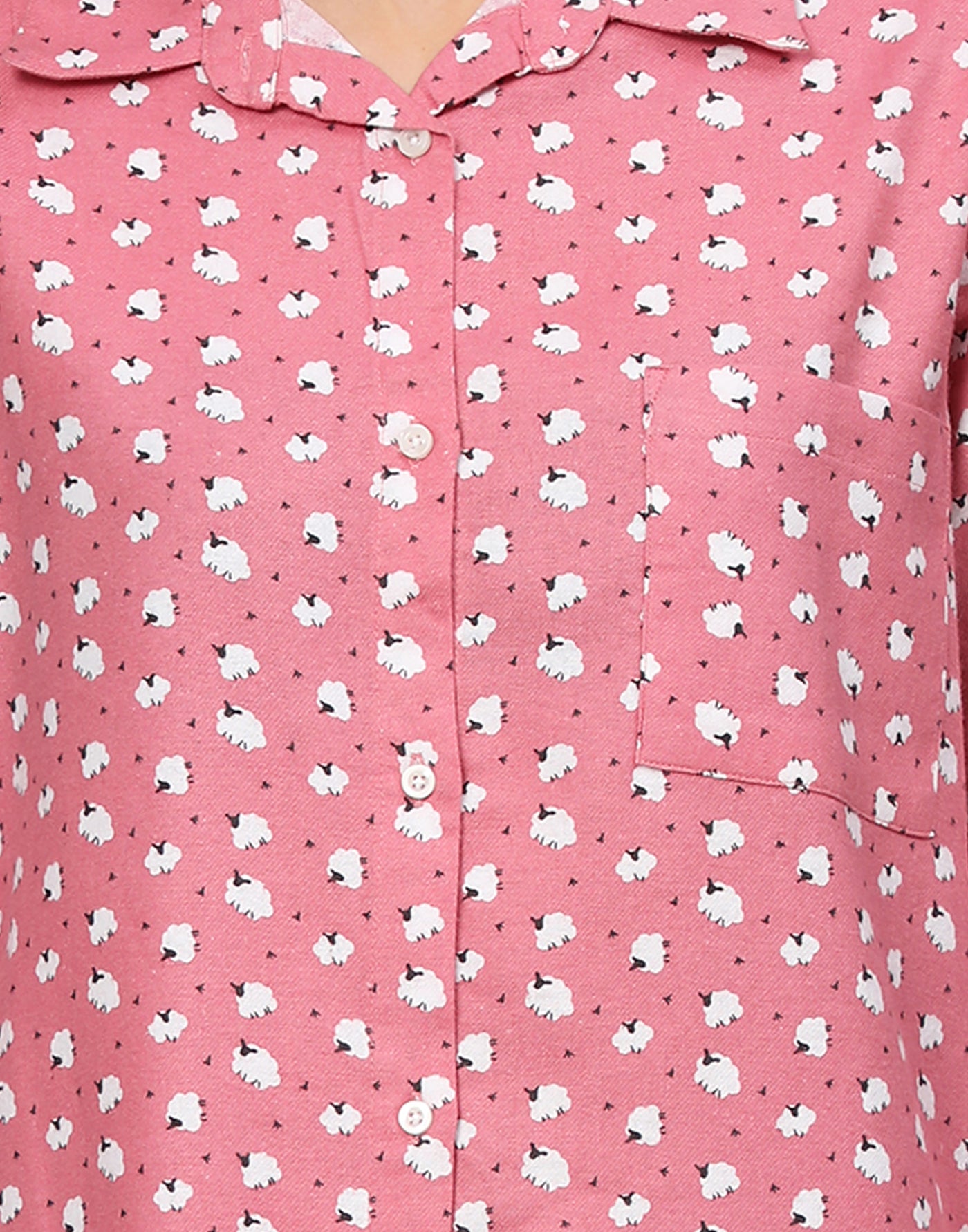 Night Shirt for Women-Pink Sheep Print