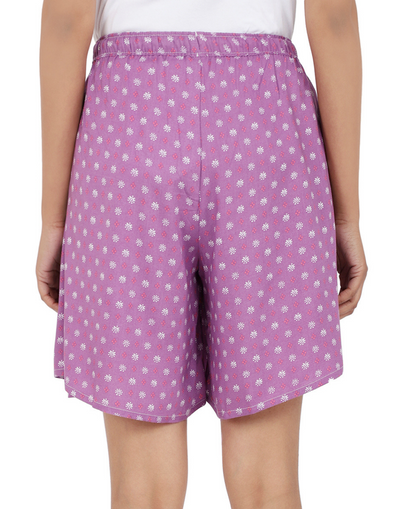 Culottes Shorts for Women-Lavender Ditsy