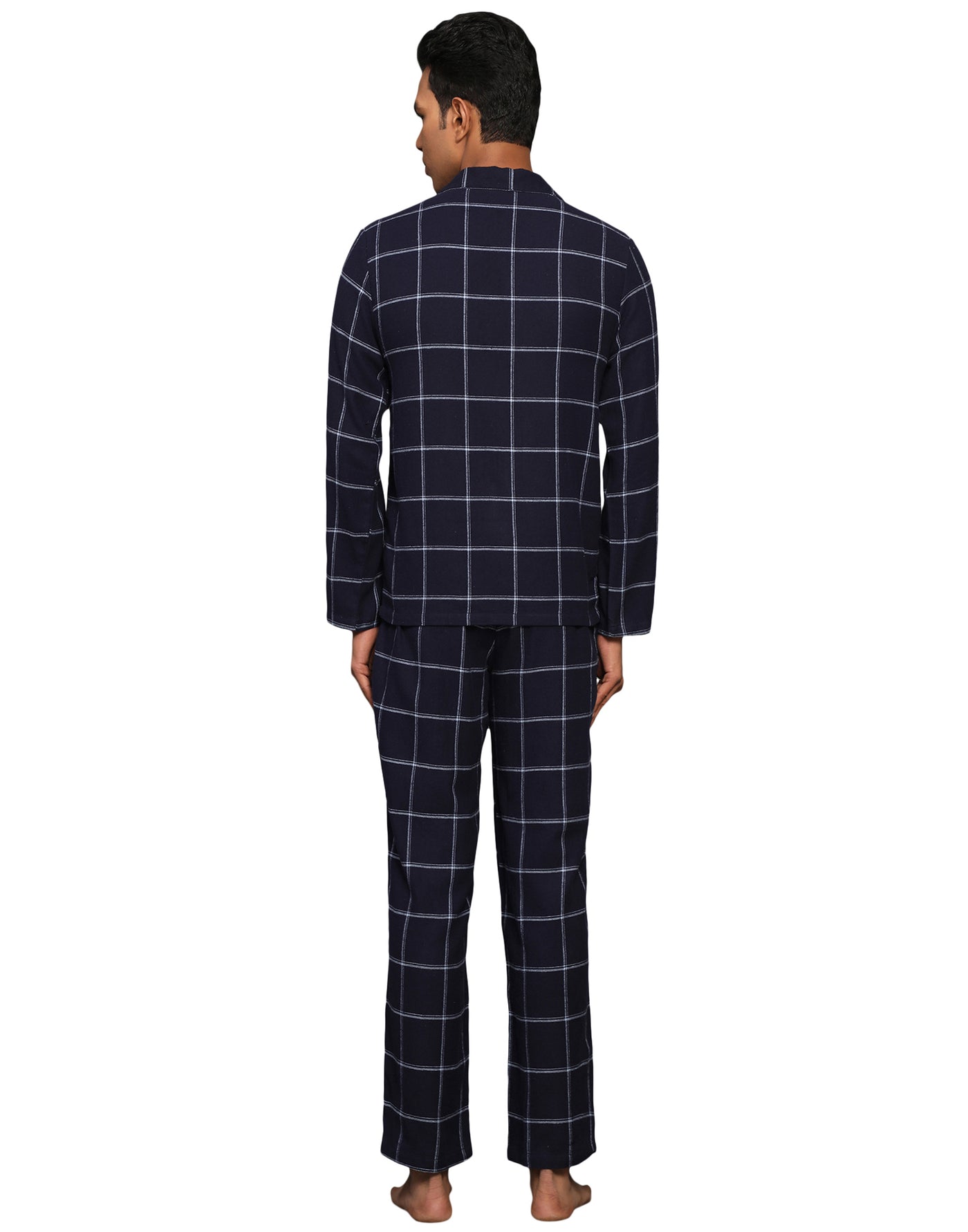 Pyjama Set for Men-Blue Window Checks