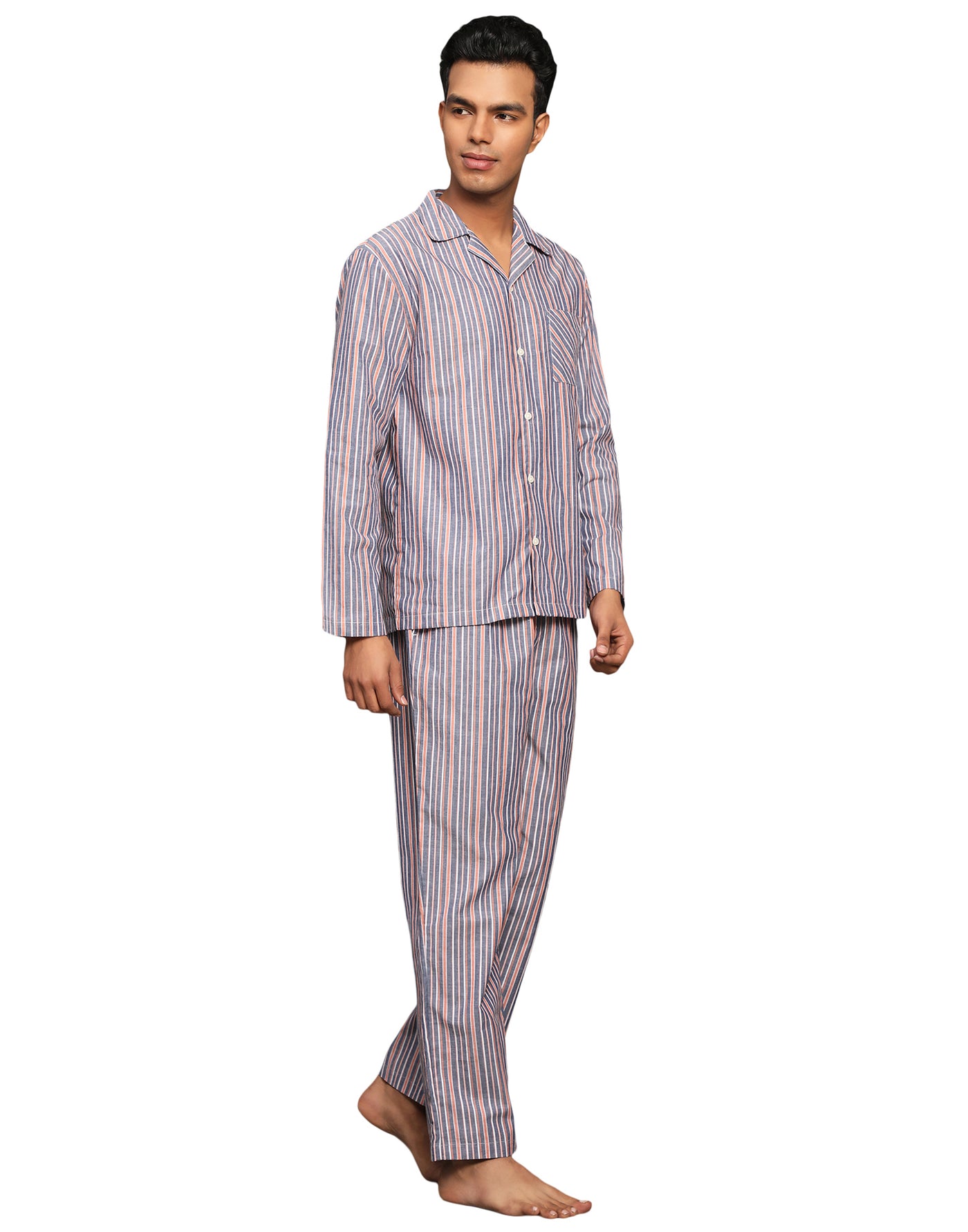 Pyjama Set for Men-Tricolor Striped