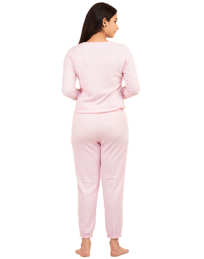 Pyjama Set for Women-Pink Waffle