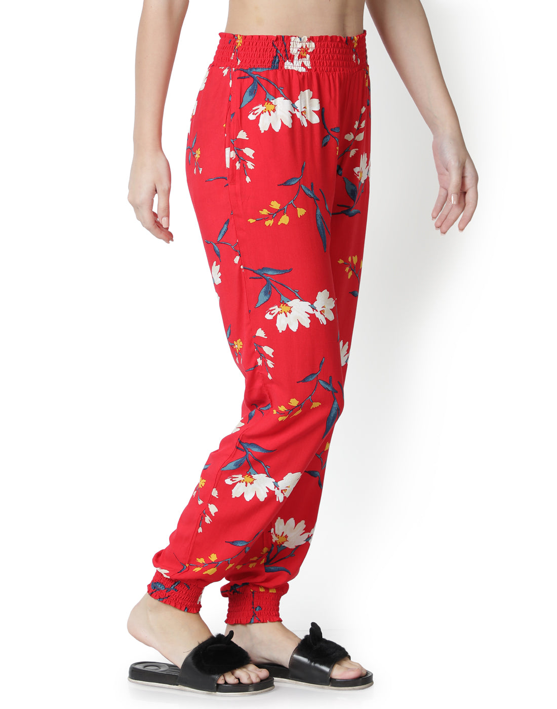 Buy Ranna Gill Multi Color Viscose Linen Vintage Floral Print Pant Online   Aza Fashions
