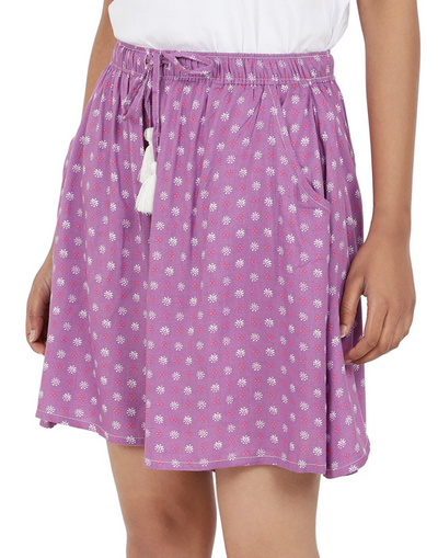 Culottes Shorts for Women-Lavender Ditsy