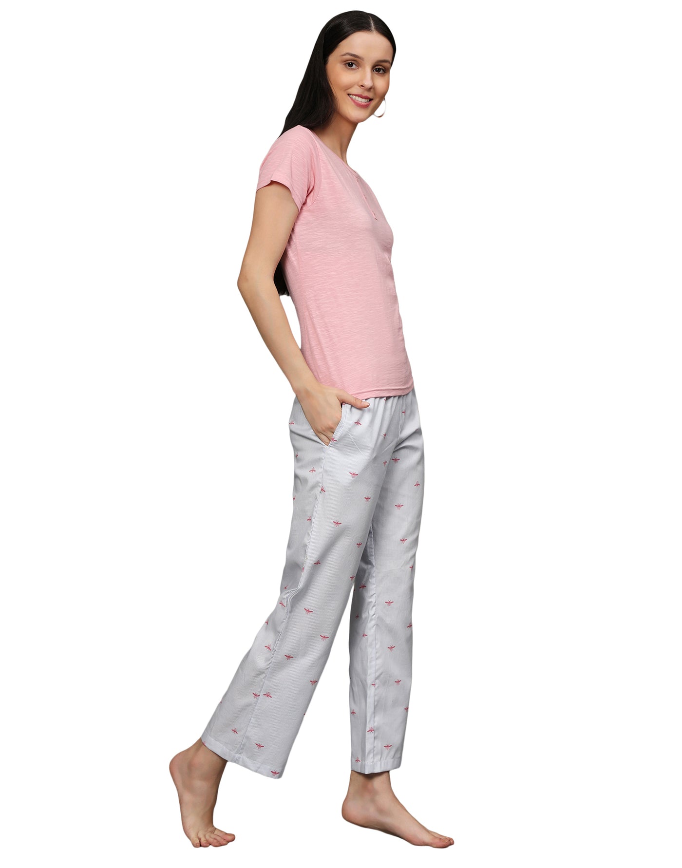 Pyjama Set for Women-Bee Print