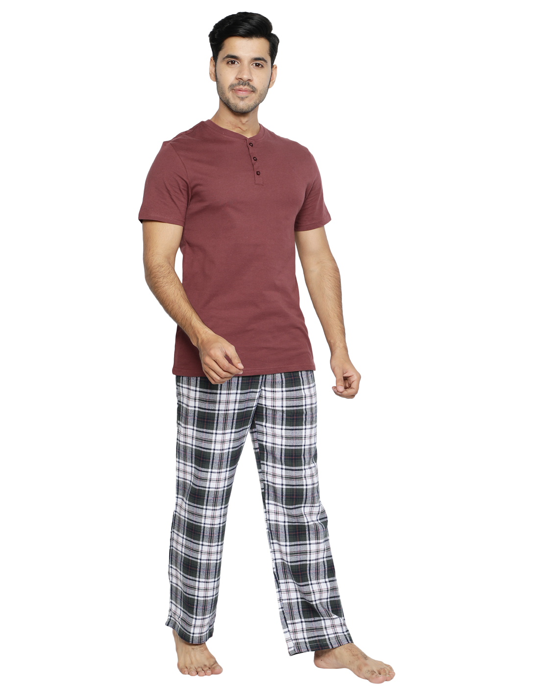 Pyjama Set for Mens-Black Checks