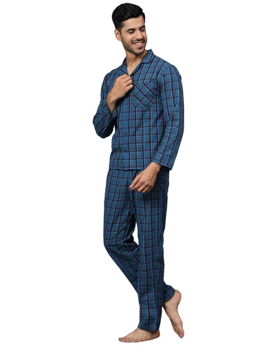Pyjama Set for Men-Green & Black Checks