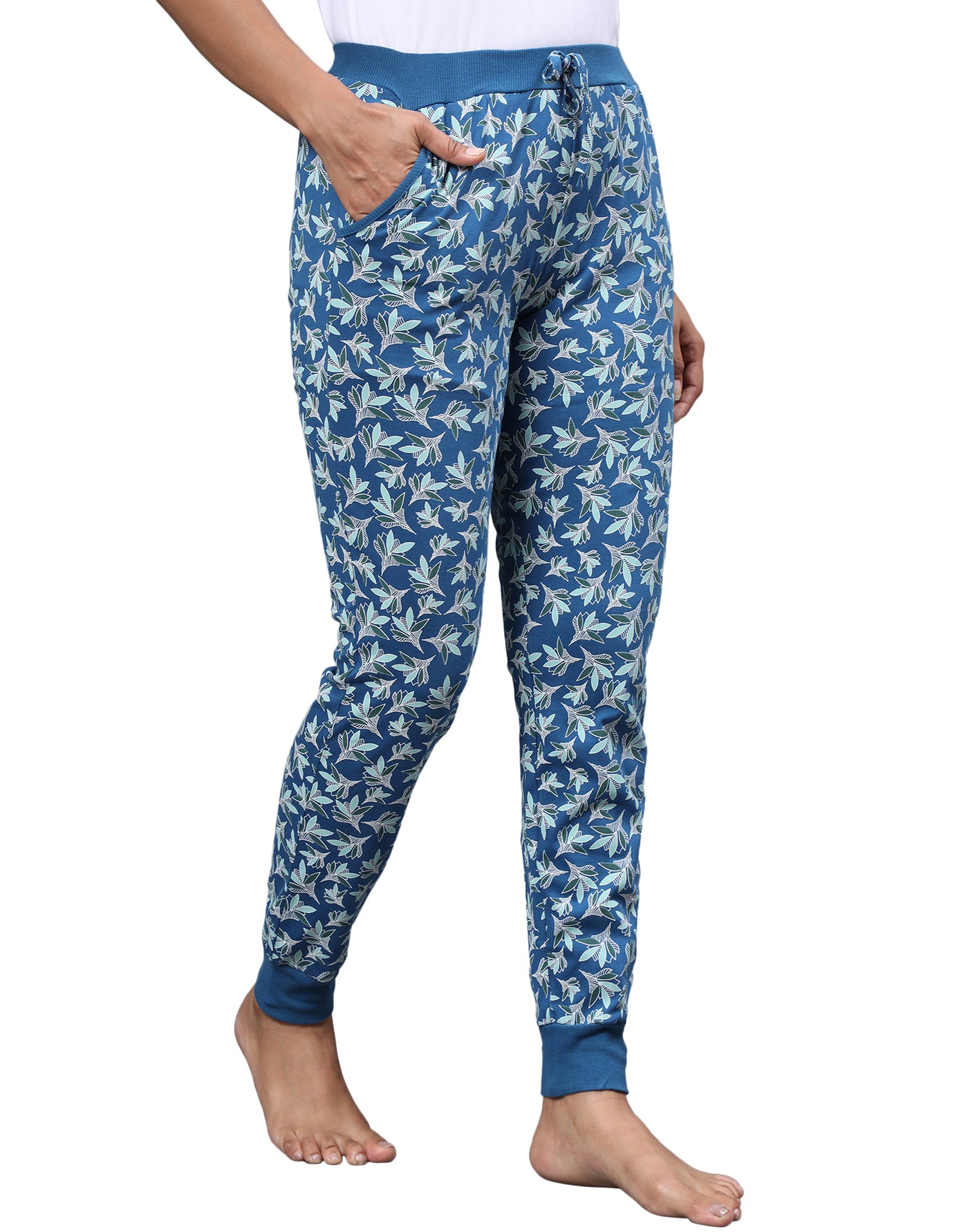 Lounge Pant for Women-Blue Floral