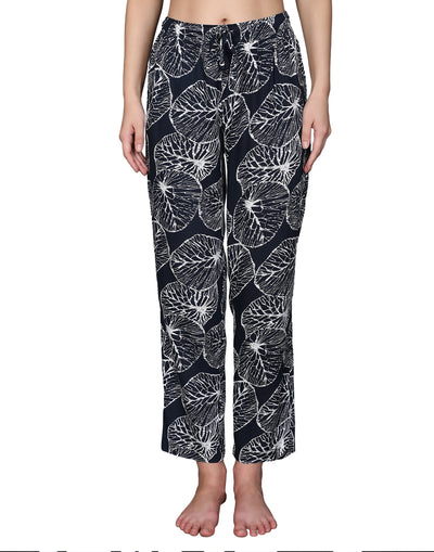Pyjama Set for Women-Black Shell Print