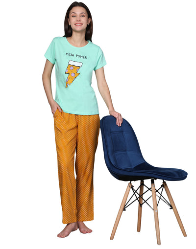 Pyjama Set for Women-Polko Dot Print